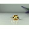 Sky Jewelry Золотое кольцо 10К (417 проба ) с желтым топазом и бриллиантами