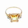 Sky Jewelry Золотое кольцо 10К (417 проба ) с желтым топазом и бриллиантами