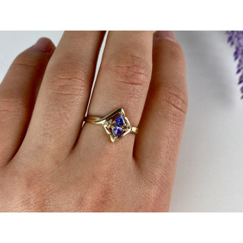 Sky Jewelry Золотое кольцо с Танзанитом и Бриллиантами   Нежность