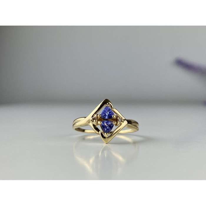 Sky Jewelry Золотое кольцо с Танзанитом и Бриллиантами   Нежность