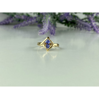 Sky Jewelry Золотое кольцо с Танзанитом и Бриллиантами   Нежность