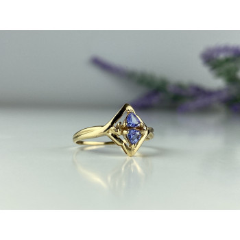 Sky Jewelry Золотое кольцо с Танзанитом и Бриллиантами   Нежность