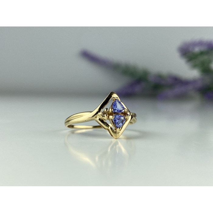 Sky Jewelry Золотое кольцо с Танзанитом и Бриллиантами   Нежность