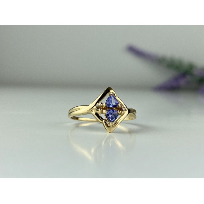 Sky Jewelry Золотое кольцо с Танзанитом и Бриллиантами   Нежность