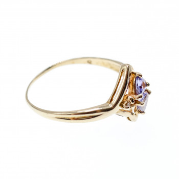 Sky Jewelry Золотое кольцо с Танзанитом и Бриллиантами   Нежность