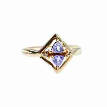 Sky Jewelry Золотое кольцо с Танзанитом и Бриллиантами   Нежность