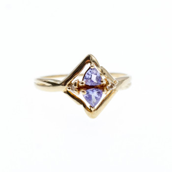 Sky Jewelry Золотое кольцо с Танзанитом и Бриллиантами   Нежность