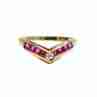 Sky Jewelry Золотое кольцо с рубинами и бриллиантом  14К (585 проба)
