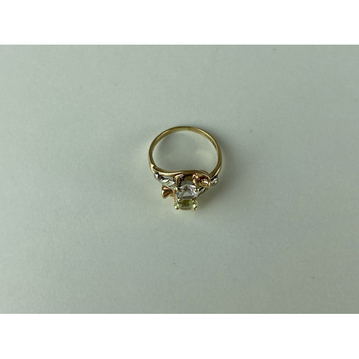 Sky Jewelry Золотое кольцо с камнями Цаворит и Гошенит