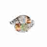 Sky Jewelry Золотое кольцо с камнями Цаворит и Гошенит
