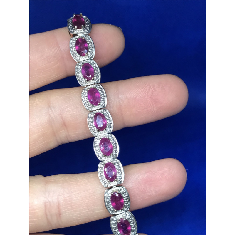 Sky Jewelry Браслет серебро в позолоте с камнем розовая шпинель