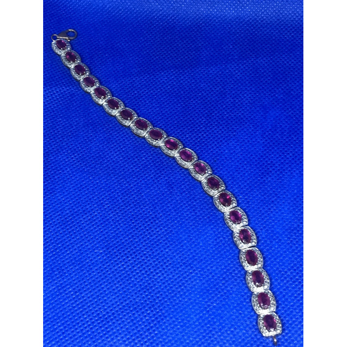 Sky Jewelry Браслет серебро в позолоте с камнем розовая шпинель