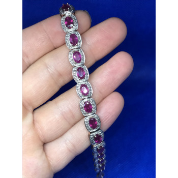 Sky Jewelry Браслет серебро в позолоте с камнем розовая шпинель