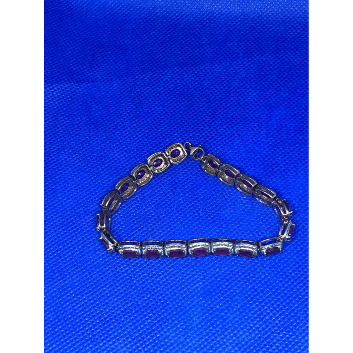 Sky Jewelry Браслет серебро в позолоте с камнем розовая шпинель