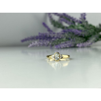 Sky Jewelry Золотое кольцо с Аквамарином и Бриллиантами   Классика