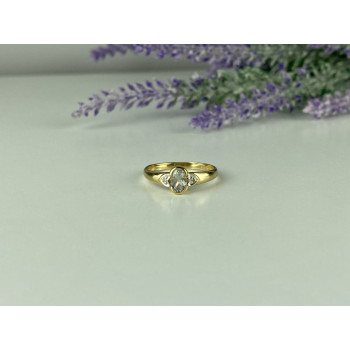 Sky Jewelry Золотое кольцо с Аквамарином и Бриллиантами   Классика