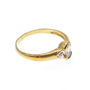 Sky Jewelry Золотое кольцо с Аквамарином и Бриллиантами   Классика