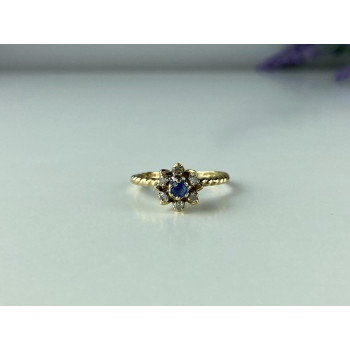 Sky Jewelry Золотое кольцо с камнями London Blue Топаз и Бриллиантами