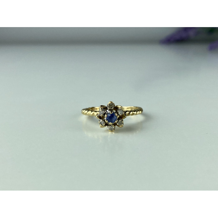 Sky Jewelry Золотое кольцо с камнями London Blue Топаз и Бриллиантами