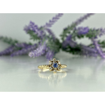 Sky Jewelry Золотое кольцо с камнями London Blue Топаз и Бриллиантами