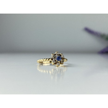 Sky Jewelry Золотое кольцо с камнями London Blue Топаз и Бриллиантами