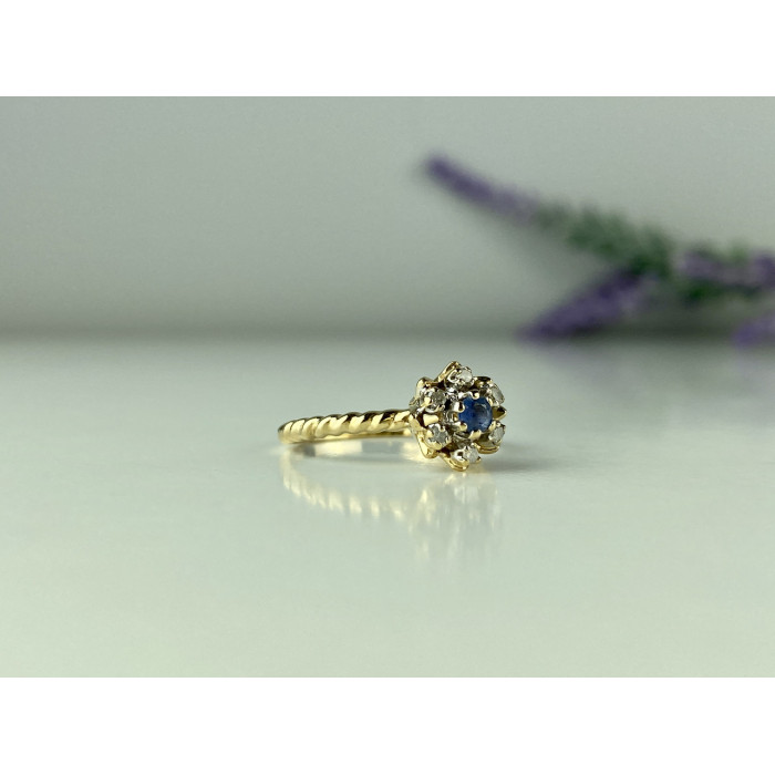 Sky Jewelry Золотое кольцо с камнями London Blue Топаз и Бриллиантами