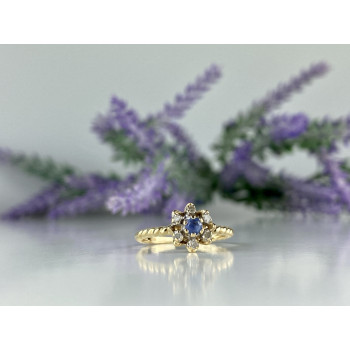 Sky Jewelry Золотое кольцо с камнями London Blue Топаз и Бриллиантами