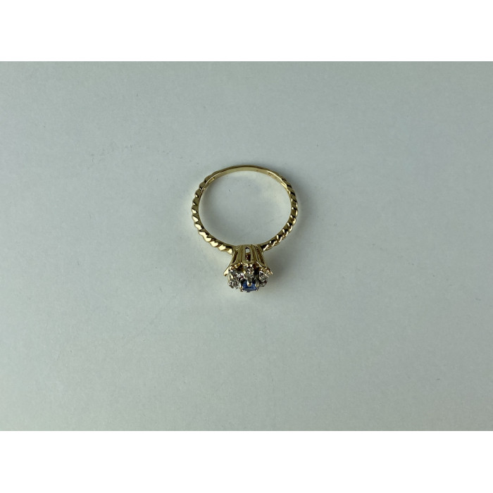 Sky Jewelry Золотое кольцо с камнями London Blue Топаз и Бриллиантами