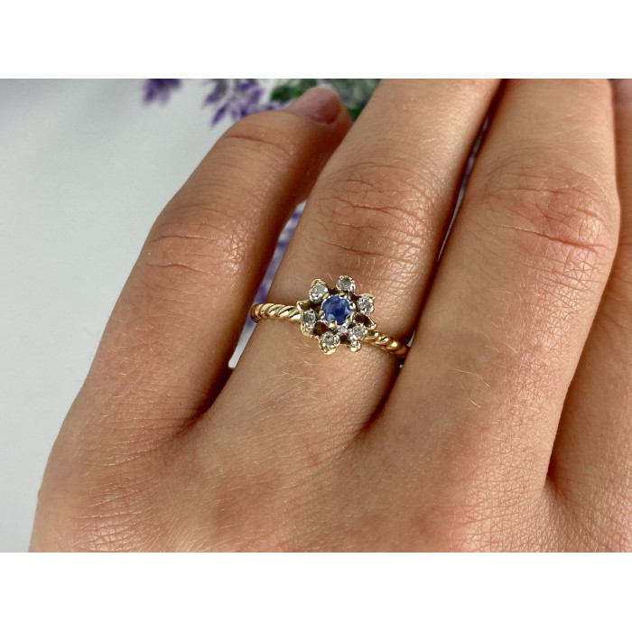 Sky Jewelry Золотое кольцо с камнями London Blue Топаз и Бриллиантами