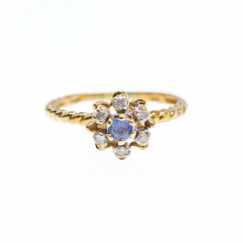 Sky Jewelry Золотое кольцо с камнями London Blue Топаз и Бриллиантами