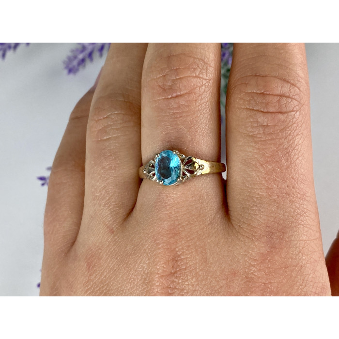 Sky Jewelry Серебряное кольцо 925 проба с топазом