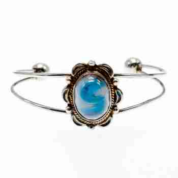 Sky Jewelry Серебряный браслет с агатом  Винтаж