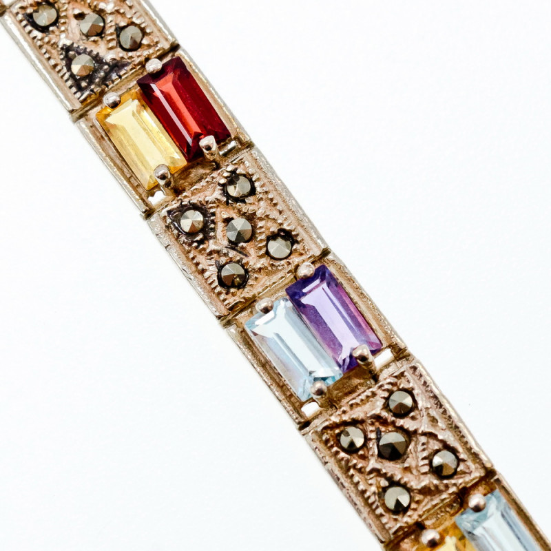 Sky Jewelry Серебряный браслет с натуральными камнями