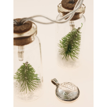 Sky Jewelry Серебряный кулон с камнем Ахроит (белый Турмалин)