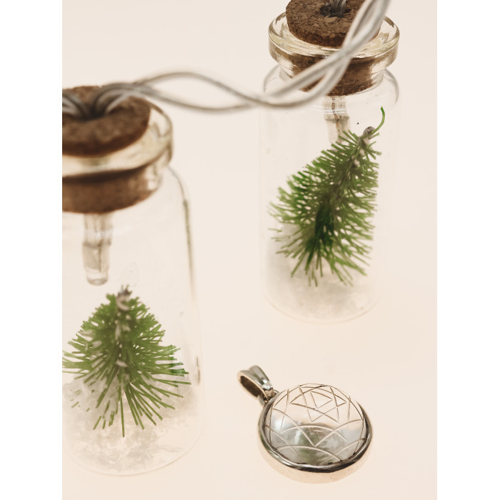 Sky Jewelry Серебряный кулон с камнем Ахроит (белый Турмалин)