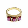 Sky Jewelry Золотое кольцо с рубинами и бриллиантами 14К 585 проба