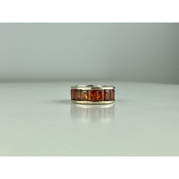 Sky Jewelry Серебряное Кольцо 925 пробы с оранжевыми Фианитами
