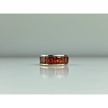 Sky Jewelry Серебряное Кольцо 925 пробы с оранжевыми Фианитами
