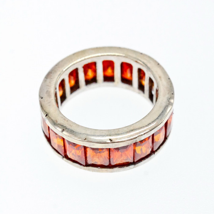 Sky Jewelry Серебряное Кольцо 925 пробы с оранжевыми Фианитами