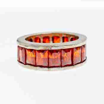 Sky Jewelry Серебряное Кольцо 925 пробы с оранжевыми Фианитами
