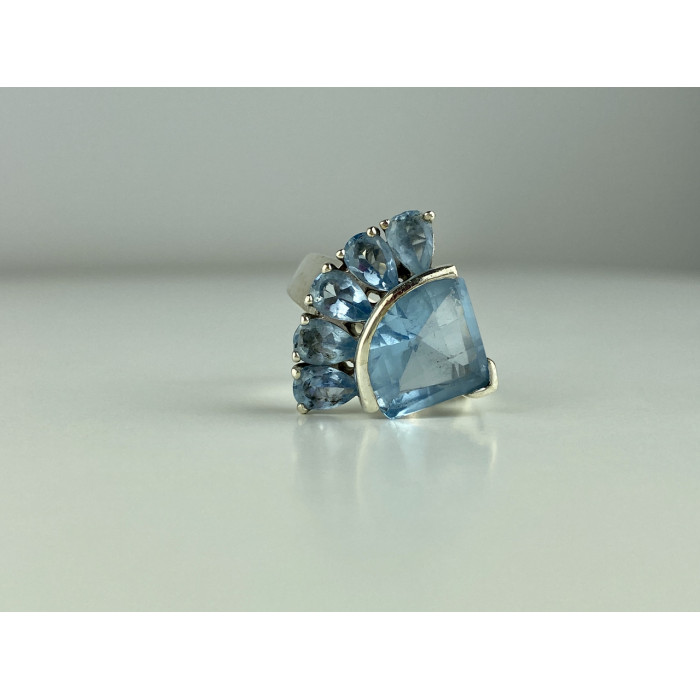 Sky Jewelry Серебряное Кольцо с камнями Голубая Шпинель     Желание