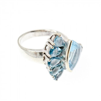 Sky Jewelry Серебряное Кольцо с камнями Голубая Шпинель     Желание