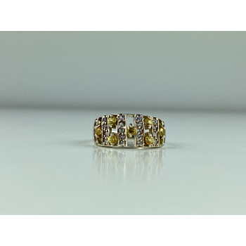 Sky Jewelry Серебряное Кольцо с Цитрином и Кварцем