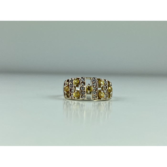 Sky Jewelry Серебряное Кольцо с Цитрином и Кварцем