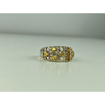 Sky Jewelry Серебряное Кольцо с Цитрином и Кварцем