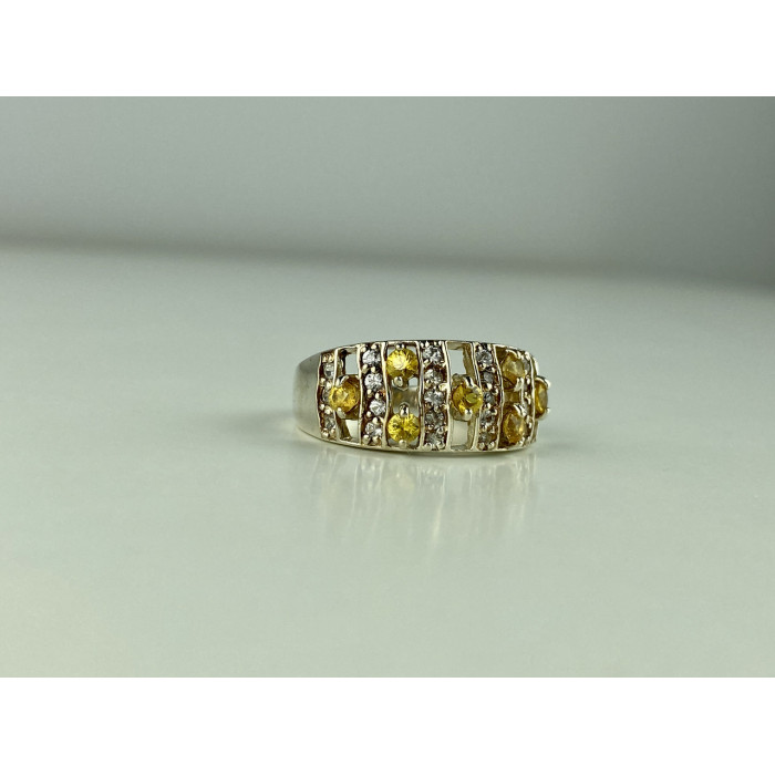 Sky Jewelry Серебряное Кольцо с Цитрином и Кварцем