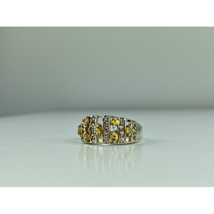 Sky Jewelry Серебряное Кольцо с Цитрином и Кварцем