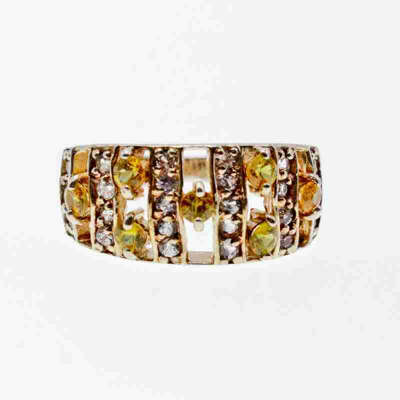 Sky Jewelry Серебряное Кольцо с Цитрином и Кварцем