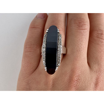 Sky Jewelry Серебряное кольцо с камнями нефрит и кварц