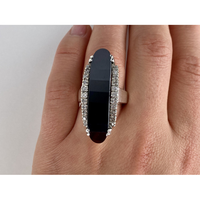 Sky Jewelry Серебряное кольцо с камнями нефрит и кварц